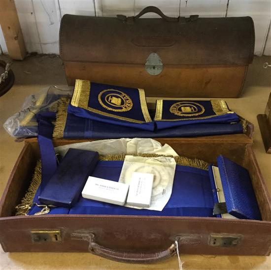 Collection of Masonic ephemera, silver gilt medals, etc